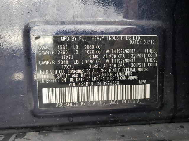 Photo 10 from auction – 2013 SUBARU OUTBACK 2. with VIN 4S4BRBJC5D3274068
