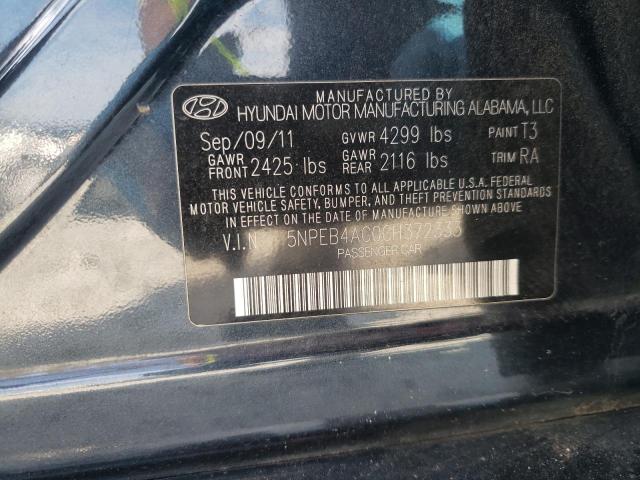 Photo 10 from auction – 2012 HYUNDAI SONATA GLS with VIN 5NPEB4AC0CH372333