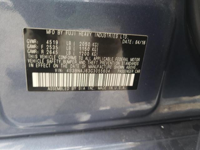 Photo 10 from auction – 2016 SUBARU LEGACY 2.5 with VIN 4S3BNAJ63G3055604