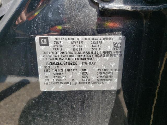 Photo 10 from auction – 2016 CHEVROLET EQUINOX LT with VIN 2GNALCEK6G1162230