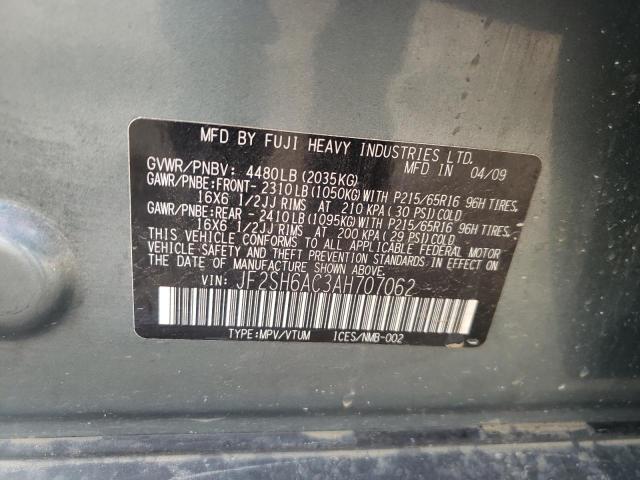 Photo 10 from auction – 2010 SUBARU FORESTER 2 with VIN JF2SH6AC3AH707062