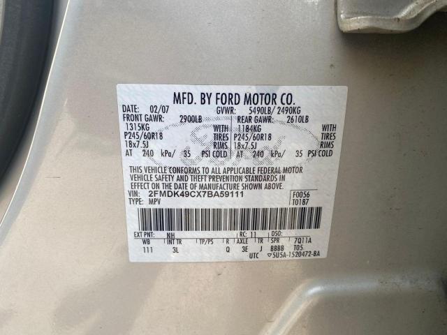 Photo 10 from auction – 2007 FORD EDGE SEL P with VIN 2FMDK49CX7BA59111