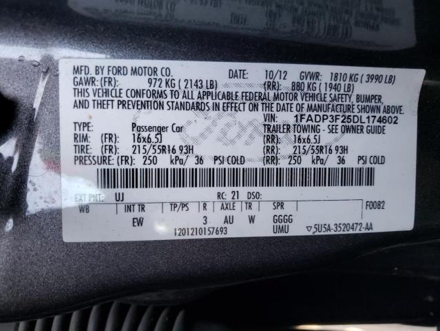 Photo 10 from auction – 2013 FORD FOCUS SE with VIN 1FADP3F25DL174602