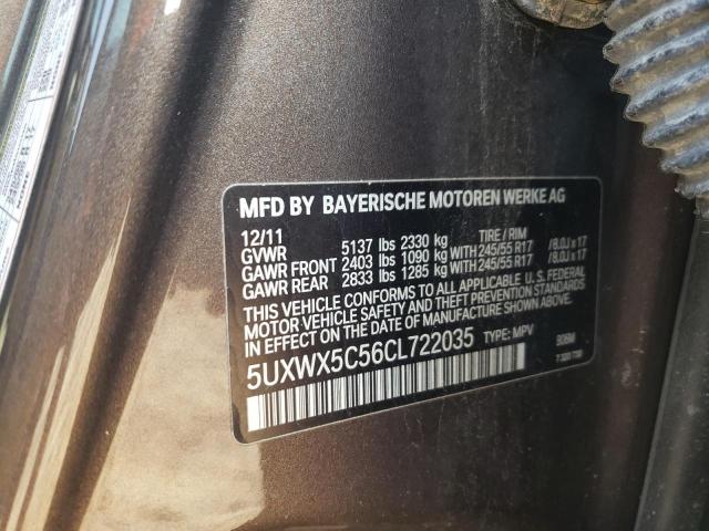 Photo 10 from auction – 2012 BMW X3 XDRIVE2 with VIN 5UXWX5C56CL722035