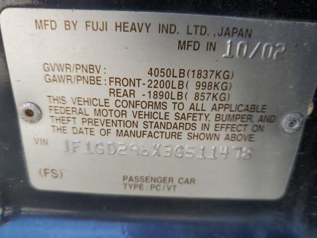Photo 10 from auction – 2003 SUBARU IMPREZA WR with VIN JF1GD296X3G511478