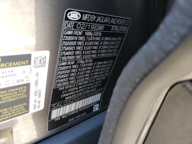 Photo 10 from auction – 2019 LAND ROVER RANGE ROVE with VIN SALGS2SV4KA549977