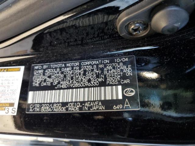Photo 10 from auction – 2005 LEXUS IS 300 with VIN JTHBD192850096330
