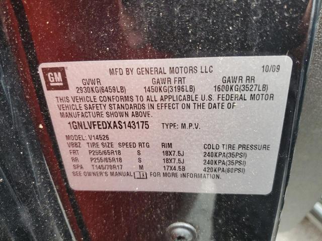 Photo 10 from auction – 2010 CHEVROLET TRAVERSE L with VIN 1GNLVFEDXAS143175