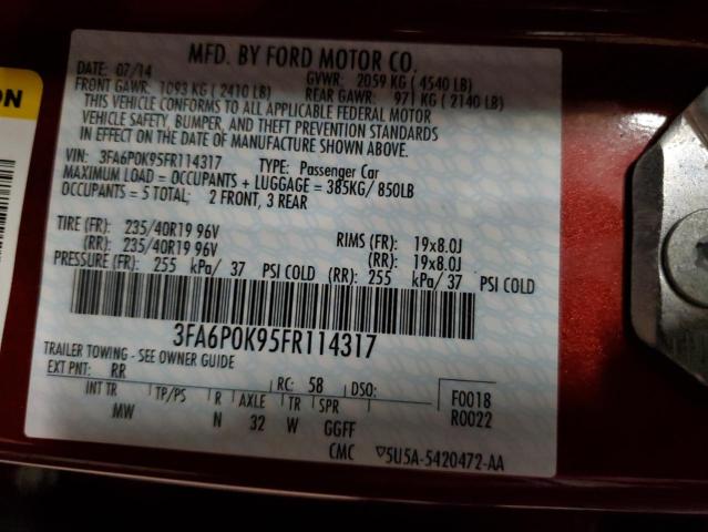 Photo 10 from auction – 2015 FORD FUSION TIT with VIN 3FA6P0K95FR114317