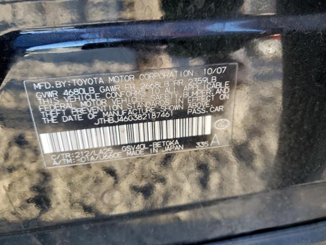 Photo 10 from auction – 2008 LEXUS ES 350 with VIN JTHBJ46G382187461