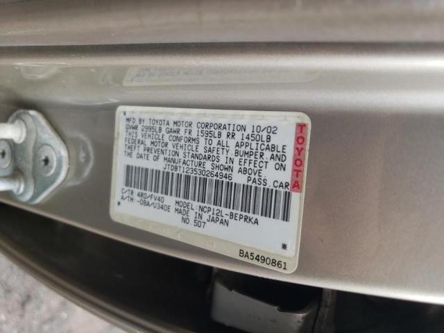 Photo 10 from auction – 2003 TOYOTA ECHO with VIN JTDBT123530264946