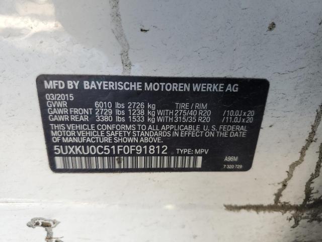 Photo 10 from auction – 2015 BMW X6 SDRIVE3 with VIN 5UXKU0C51F0F91812