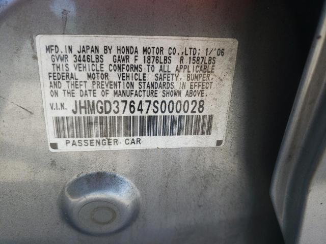 Photo 10 from auction – 2007 HONDA FIT S with VIN JHMGD37647S000028