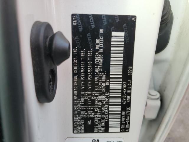 Photo 10 from auction – 2015 TOYOTA VENZA LE with VIN 4T3ZA3BB6FU095012
