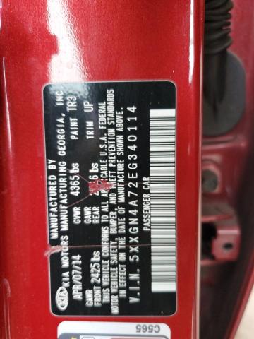 Photo 10 from auction – 2014 KIA OPTIMA EX with VIN 5XXGN4A72EG340114