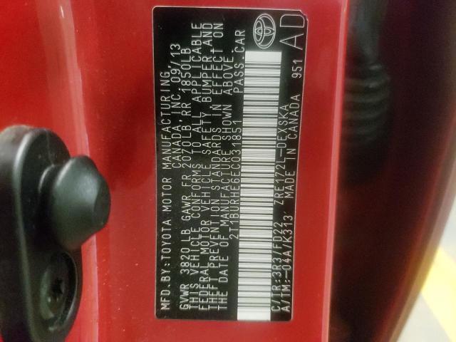 Photo 10 from auction – 2014 TOYOTA COROLLA L with VIN 2T1BURHE6EC031851