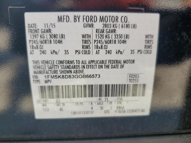 Photo 10 from auction – 2016 FORD EXPLORER X with VIN 1FM5K8D83GGB66573