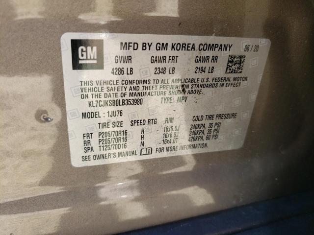 Photo 10 from auction – 2020 CHEVROLET TRAX LS with VIN KL7CJKSB0LB353980