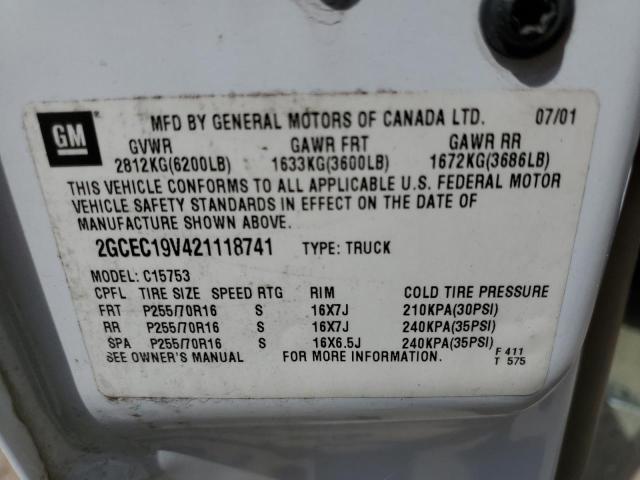 Photo 10 from auction – 2002 CHEVROLET SILVERADO with VIN 2GCEC19V421118741