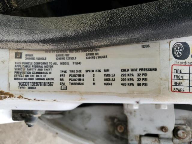 Photo 10 from auction – 2007 CHEVROLET COLORADO with VIN 1GCDT13E978181567