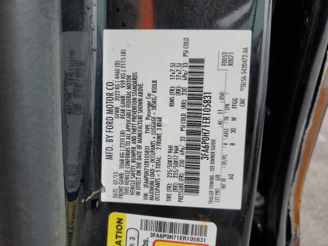 Photo 10 from auction – 2014 FORD FUSION SE with VIN 3FA6P0H71ER105831