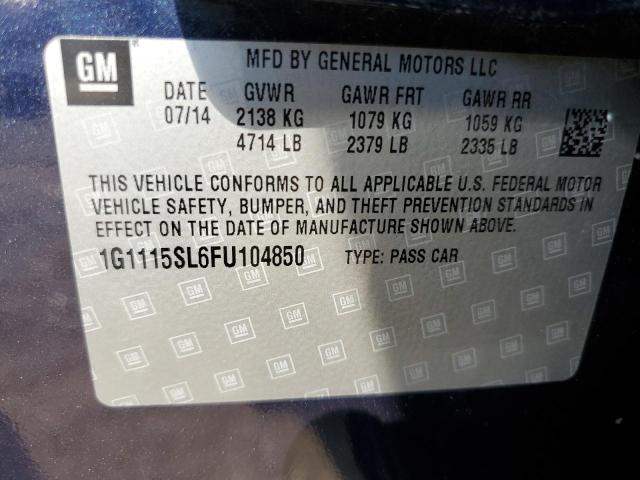 Photo 10 from auction – 2015 CHEVROLET IMPALA LT with VIN 1G1115SL6FU104850