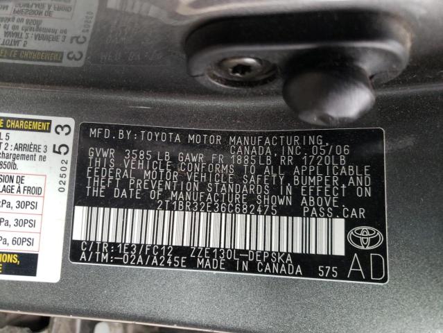 Photo 10 from auction – 2006 TOYOTA COROLLA CE with VIN 2T1BR32E36C682475