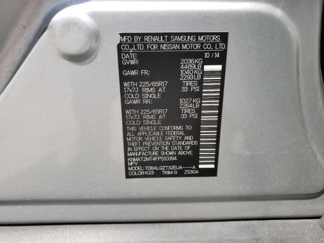 Photo 10 from auction – 2015 NISSAN ROGUE S with VIN KNMAT2MT4FP510394