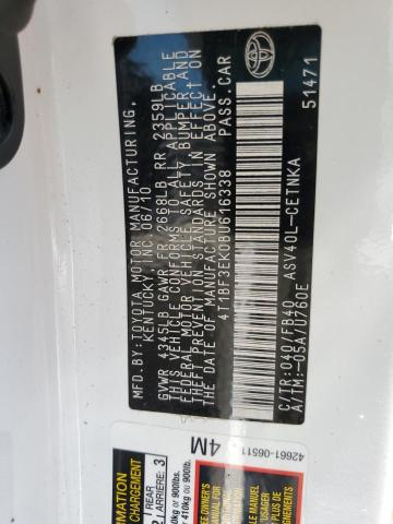Foto 10 de la subasta – 2011 TOYOTA CAMRY BASE con VIN 4T1BF3EK0BU616338