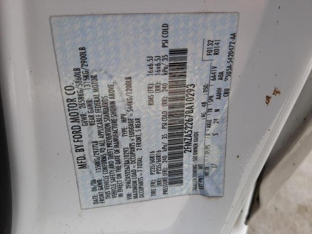 Photo 10 from auction – 2007 FORD FREESTAR S with VIN 2FMZA52267BA10293