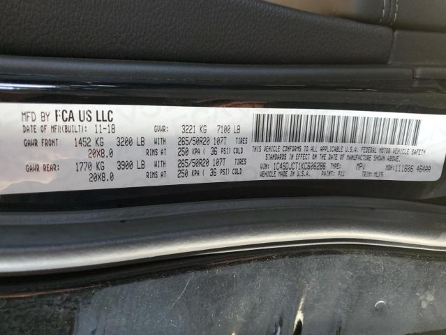 Photo 10 from auction – 2019 DODGE DURANGO R/ with VIN 1C4SDJCT1KC606286