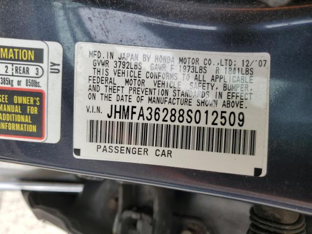 Photo 10 from auction – 2008 HONDA CIVIC HYBR with VIN JHMFA36288S012509