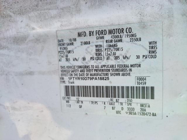 Photo 10 from auction – 2009 FORD RANGER with VIN 1FTYR10D79PA18825