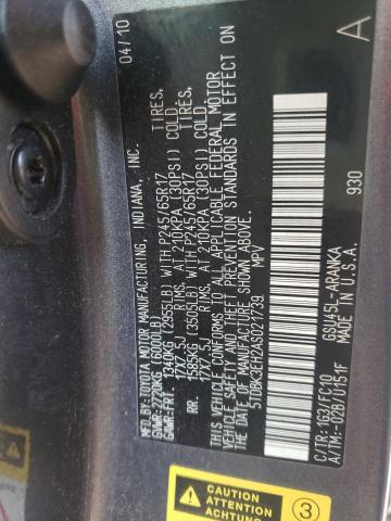 Photo 10 from auction – 2010 TOYOTA HIGHLANDER with VIN 5TDBK3EH2AS021739