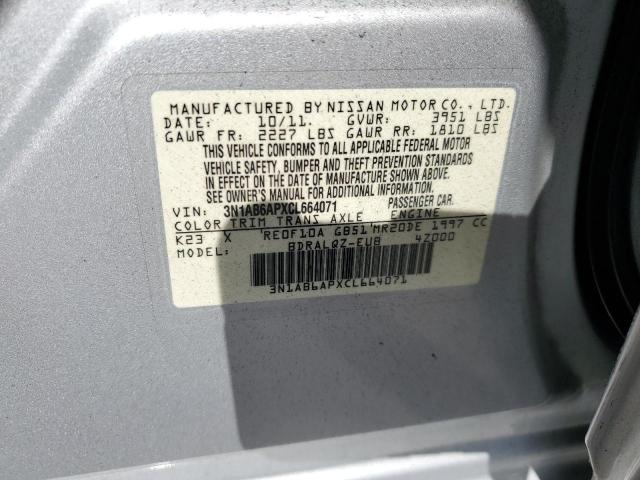 Photo 10 from auction – 2012 NISSAN SENTRA 2.0 with VIN 3N1AB6APXCL664071