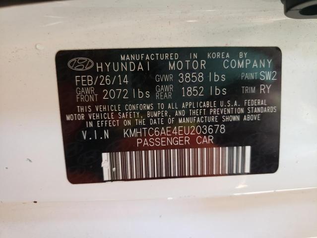 Photo 10 from auction – 2014 HYUNDAI VELOSTER T with VIN KMHTC6AE4EU203678