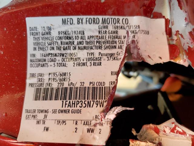 Photo 10 from auction – 2009 FORD FOCUS SE with VIN 1FAHP35N79W210051