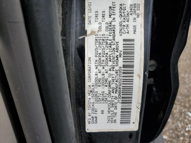 Photo 10 from auction – 2002 TOYOTA 4RUNNER SR with VIN JT3GN86R920235959