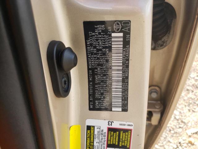 Photo 10 from auction – 2012 TOYOTA COROLLA with VIN 2T1BU4EE1CC820610