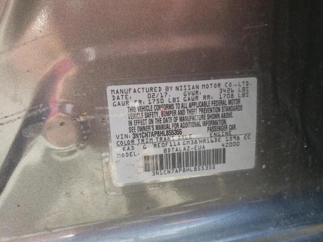Photo 10 from auction – 2017 NISSAN VERSA S with VIN 3N1CN7AP8HL855355