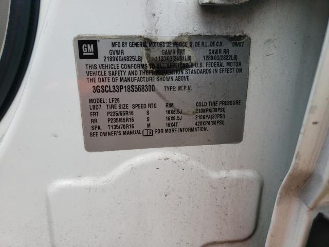 Photo 10 from auction – 2008 SATURN VUE XE with VIN 3GSCL33P18S568300