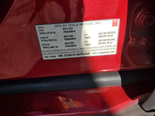 Photo 10 from auction – 2014 TESLA MODEL S with VIN 5YJSA1H1XEFP31889
