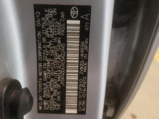 Photo 10 from auction – 2012 TOYOTA PRIUS with VIN JTDKN3DU9C5422445