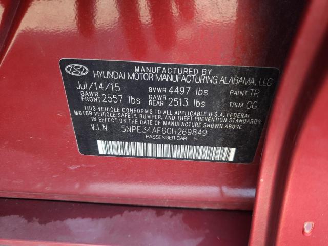 Photo 10 from auction – 2016 HYUNDAI SONATA SPO with VIN 5NPE34AF6GH269849