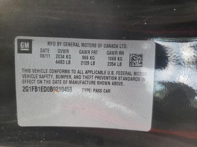 Photo 10 from auction – 2011 CHEVROLET CAMARO LT with VIN 2G1FB1ED0B9210458