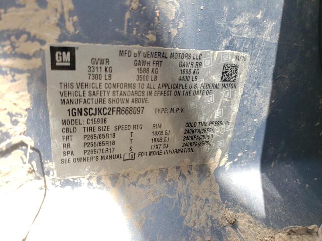 Photo 10 from auction – 2015 CHEVROLET SUBURBAN C with VIN 1GNSCJKC2FR668097