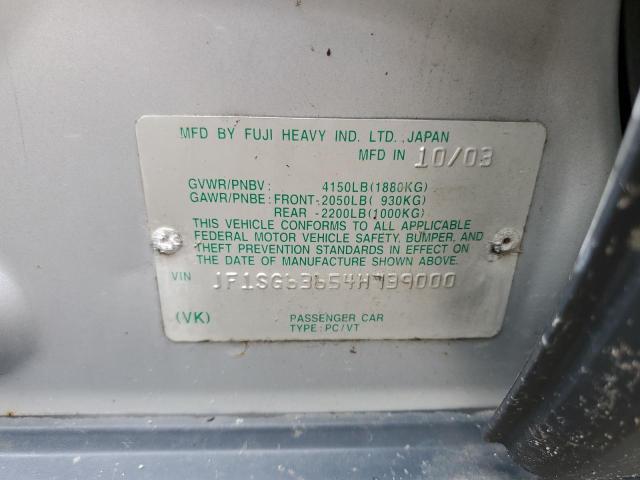 Photo 10 from auction – 2004 SUBARU FORESTER 2 with VIN JF1SG63654H739000
