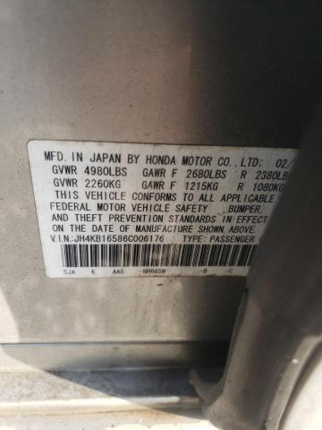 Photo 10 from auction – 2006 ACURA RL with VIN JH4KB16586C006176