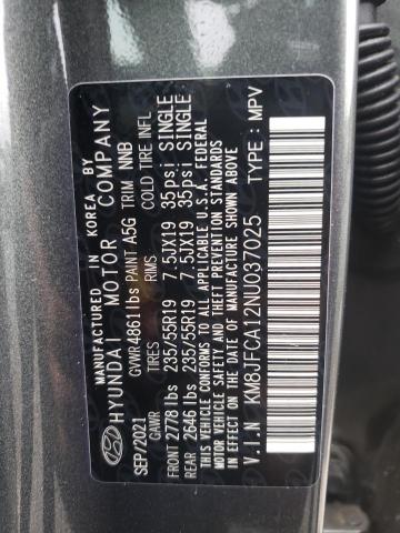 Photo 10 from auction – 2022 HYUNDAI TUCSON SEL with VIN KM8JFCA12NU037025