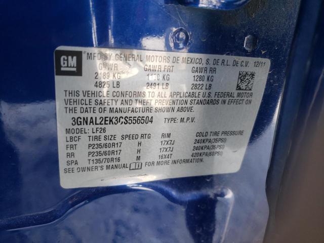 Photo 10 from auction – 2012 CHEVROLET CAPTIVA with VIN 3GNAL2EK3CS556504